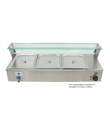 IRIMAR vitrina caliente VI-4 GN1/2 1500W para buffets y bares