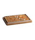 LACOR llauna de arroz para horno acero inoxidable y acacia 33x23 cm