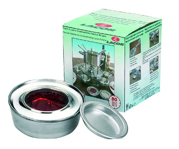 Pack 3 Latas Combustible Fondue 80 Grs de Lacor