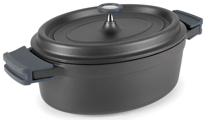 Cacerola Oval Negra de Aluminio Fundido de Lacor