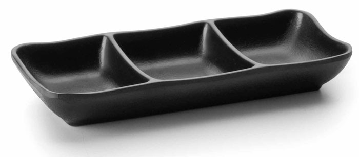 Fuente salsas melamina serie Black de Lacor