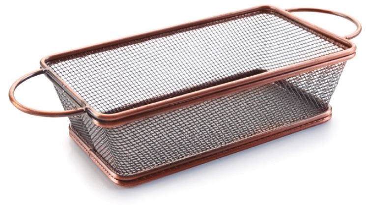Cestillo bronce rectangular con asas de Lacor