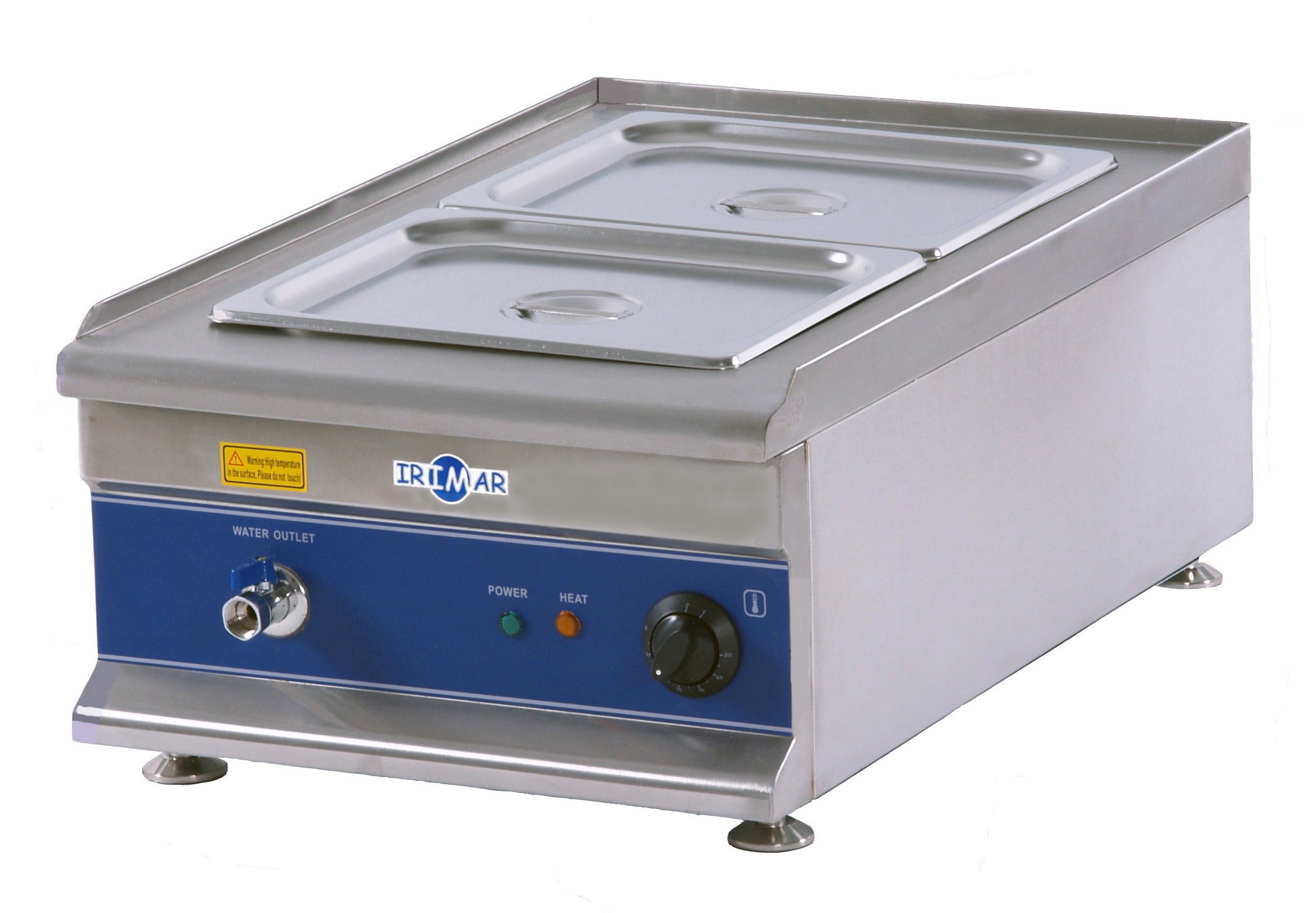 IRIMAR baño maría BM-4 con cubetas GN1/2 uso profesional e industrial