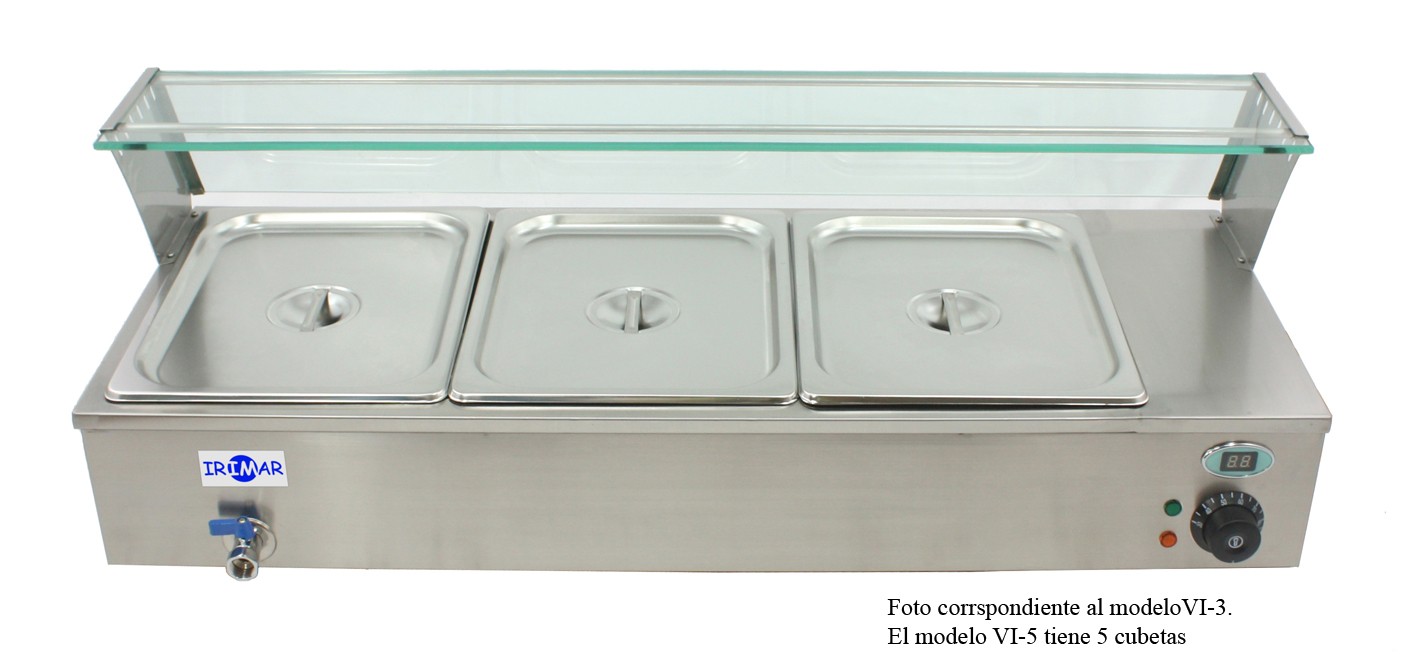 IRIMAR vitrina caliente VI-5 GN1/2 para buffets y bares