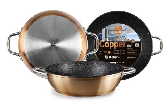 Sartén honda con asas Natura COPPER de Ibili