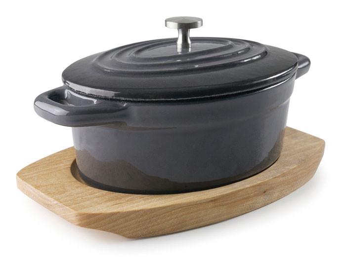 Cacerola oval con tapa Magma Grey de Lacor
