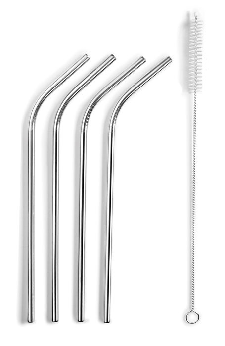 Pack de 4 pajitas de acero (21 cm) + cepillo de Lacor