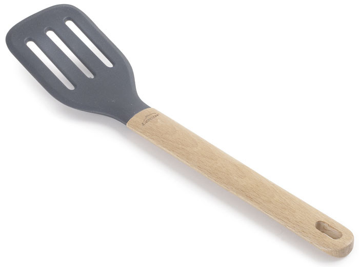 Espátula perforada de silicona y madera UNITE de Lacor