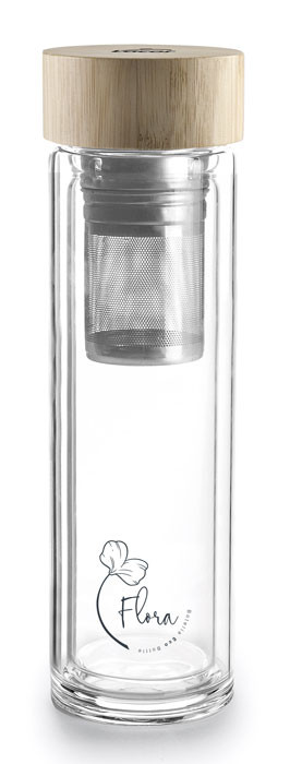 Botella termo infusora FLORA de Lacor