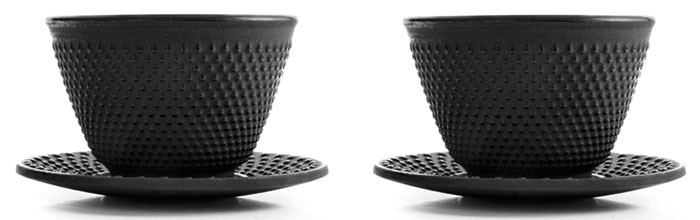 Set 2 tazas y platillos hierro fundido CLÁSICA de Ibili