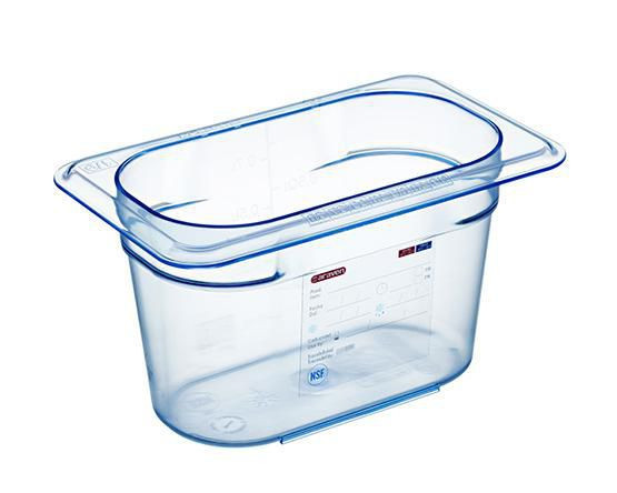 Cubeta azul ABS GN 1/9 de Araven (6 pzas)