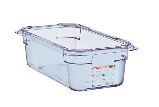 Cubeta azul ABS GN 1/4 de Araven (6 pzas)
