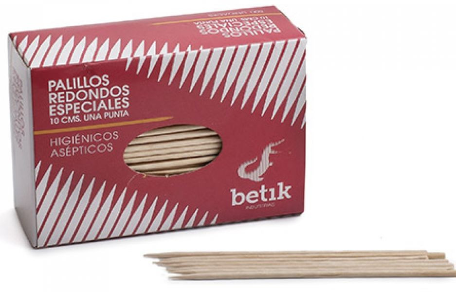 Pack estuche 500 palillos 1 punta de Betik (100 pzas)