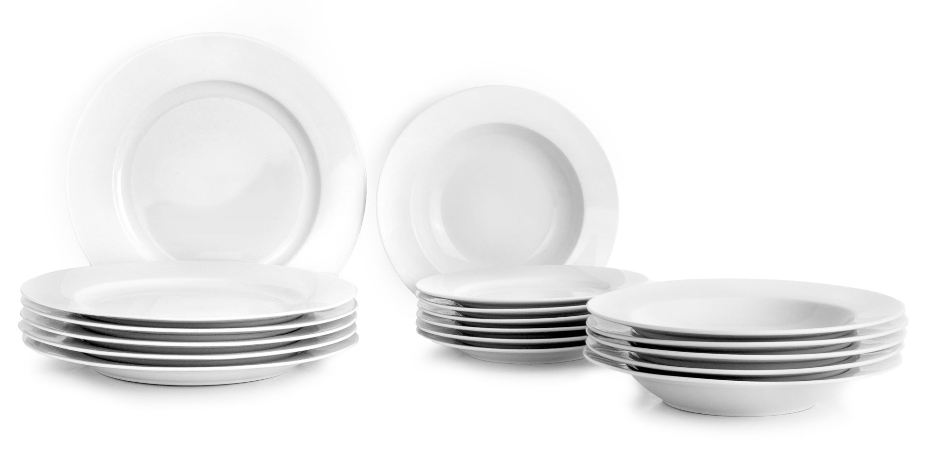 Set 18 piezas vajilla porcelana CASTILLA BLANCO de Ibili
