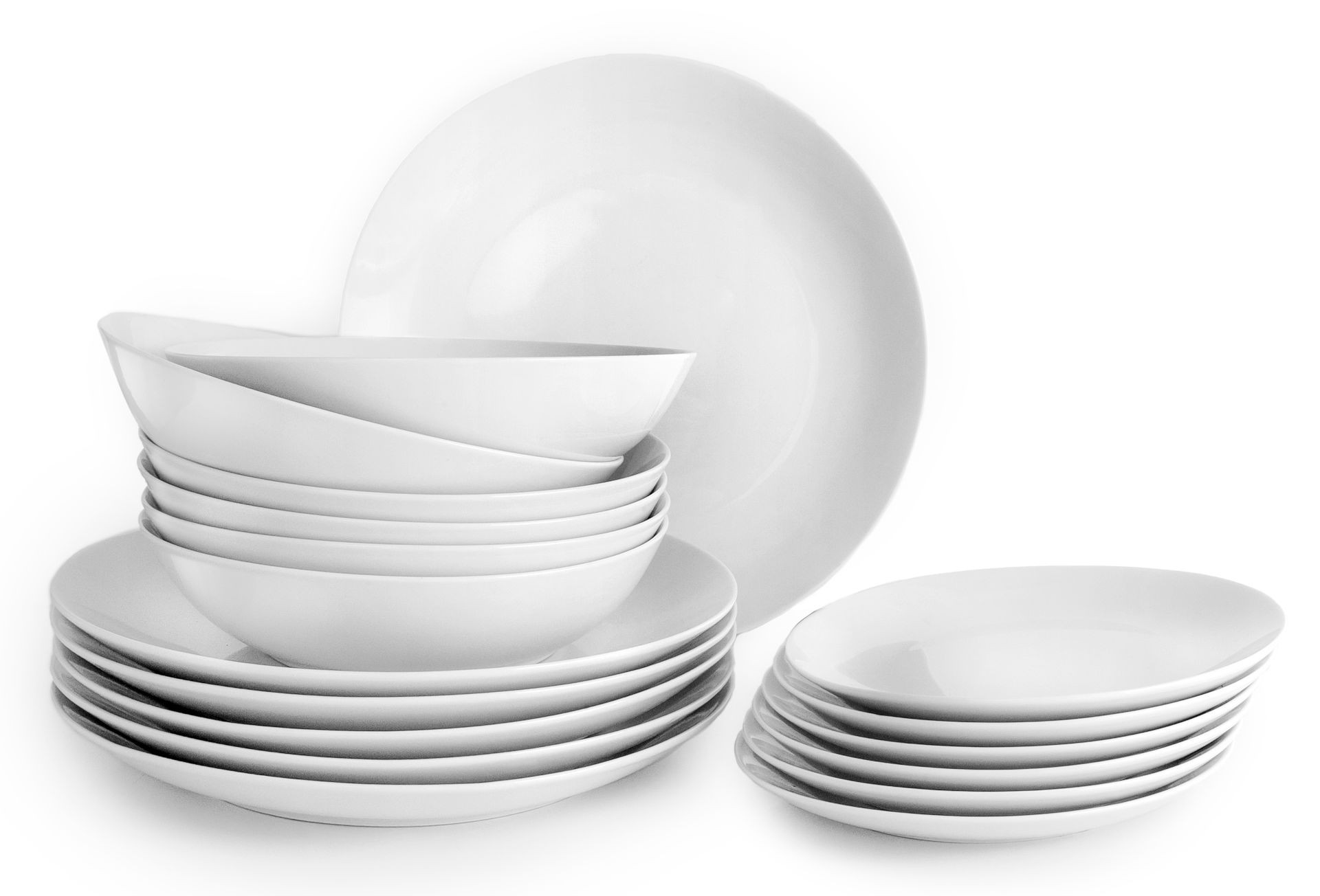 Set 18 piezas vajilla porcelana CASTILLA BLANCO de Ibili