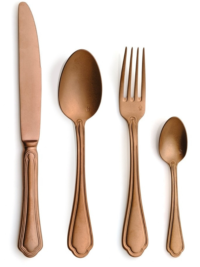 Estuche 24 piezas cubertería SANGIOVESE VINTAGE COPPER de Comas