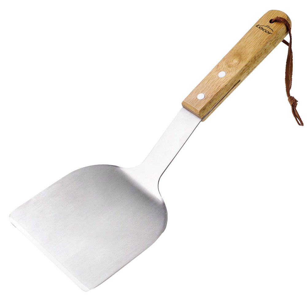 LACOR espátula acodada BBQ NORDIC 30cm acero inoxidable y caucho