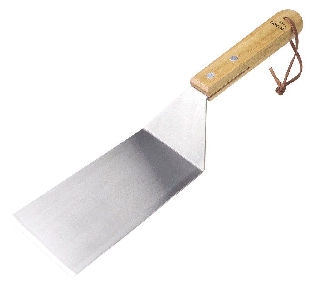LACOR espátula acodada BBQ NORDIC 34cm acero inoxidable y caucho