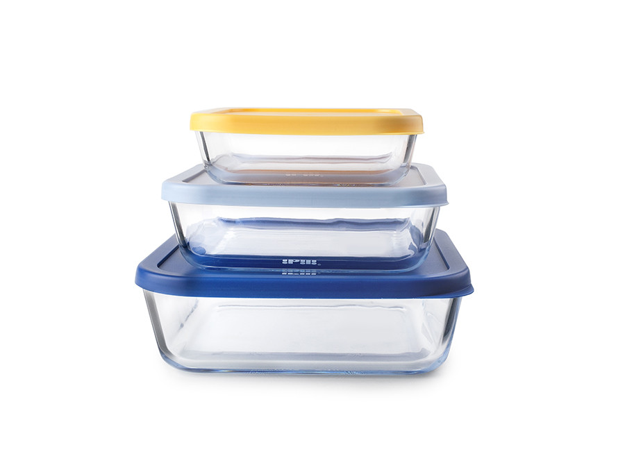 Set 3 Contenedores Cuadrados Eco marca Ibili