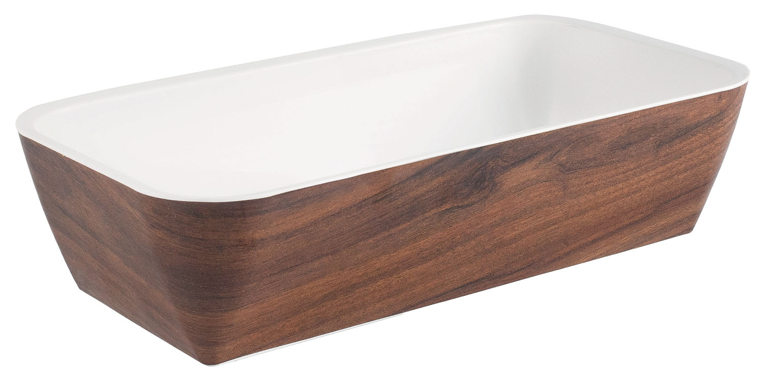 LACOR bol rectangular de melamina WOOD para presentaciones