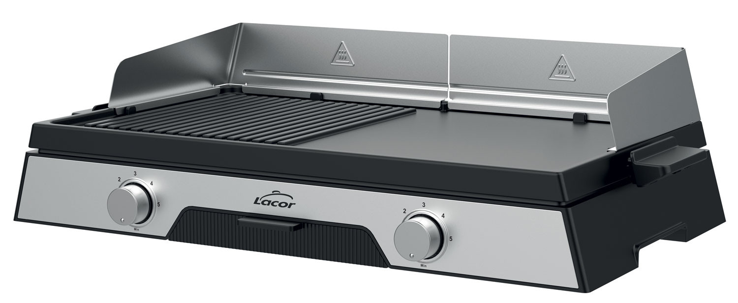 LACOR plancha grill DUE doble superficie y 2 termostatos 2400W 69570