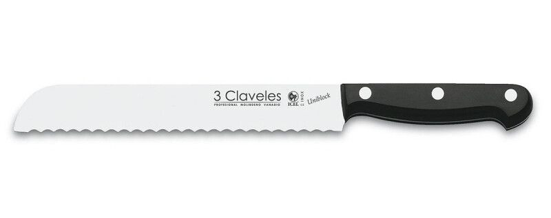 3 CLAVELES cuchillo panero UNIBLOCK acero inoxidable MoV remachado 01121