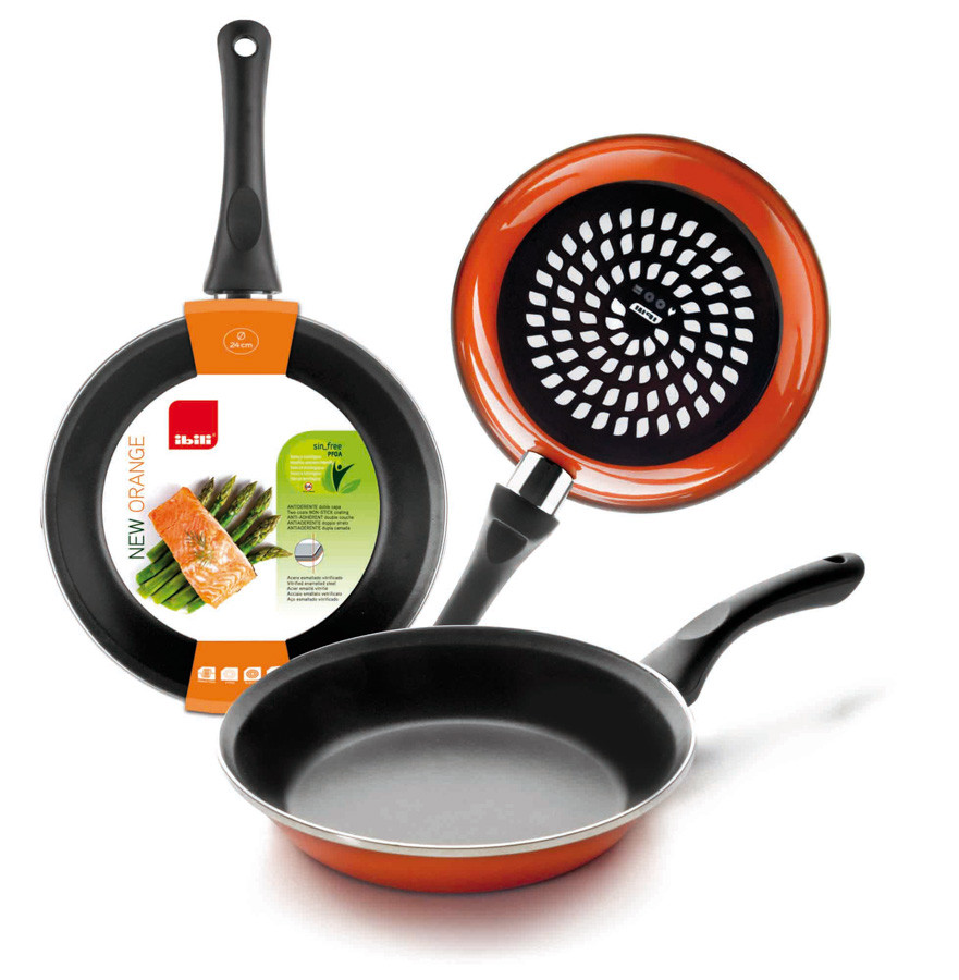 IBILI sartén antiadherente NEW ORANGE acero esmaltado vitrificado