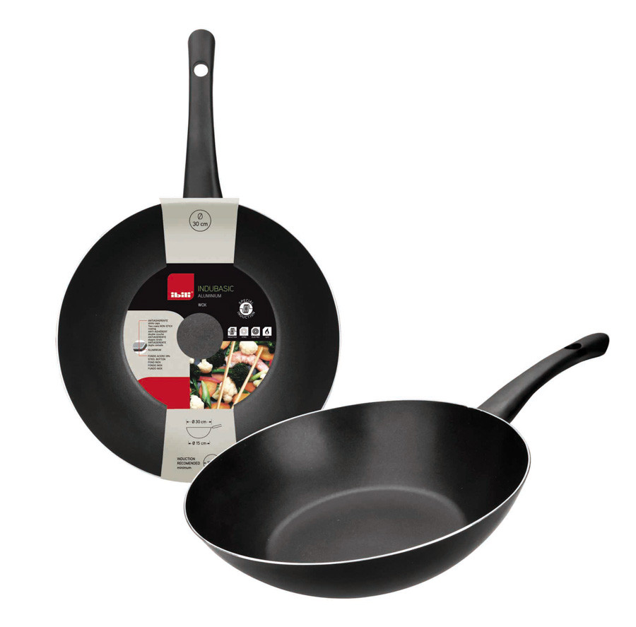 IBILI wok antiadherente INDUBASIC aluminio para inducción
