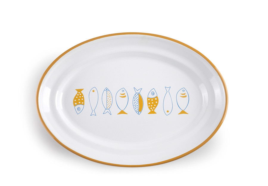 IBILI set 6 bandeja oval pescado GASTRODESSIN acero esmaltado 35 cm