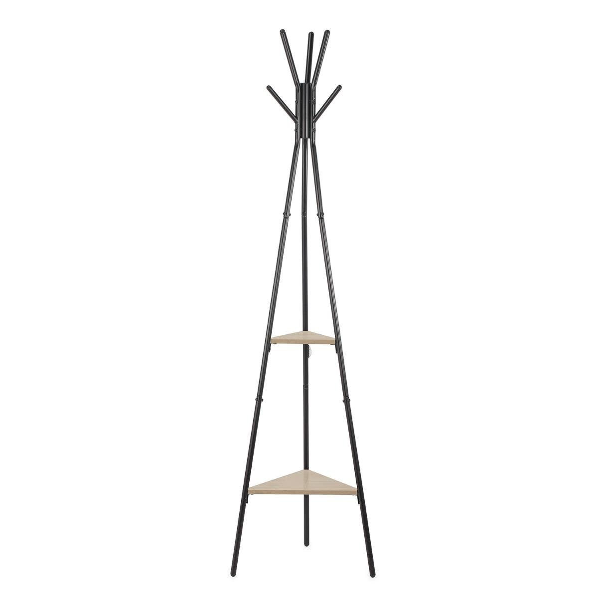 VINTHERA perchero con pie MOA acero y madera 180 cm