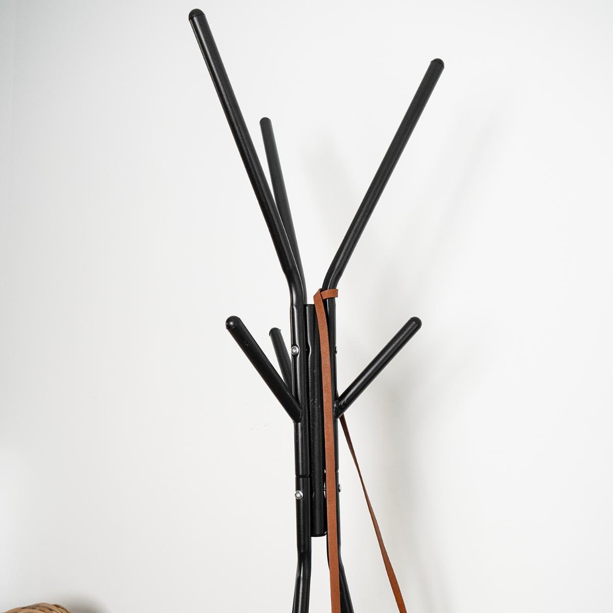 VINTHERA perchero con pie MOA acero y madera 180 cm