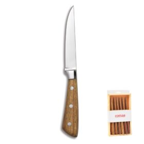COMAS set 6 cuchillos chuleteros MONTBLANC estuche madera