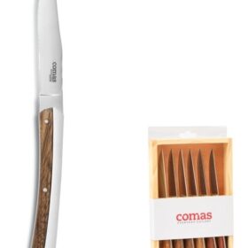 COMAS set 6 cuchillos chuleteros K2 estuche madera
