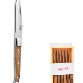 COMAS set 6 cuchillos chuleteros ALPS estuche madera 6887